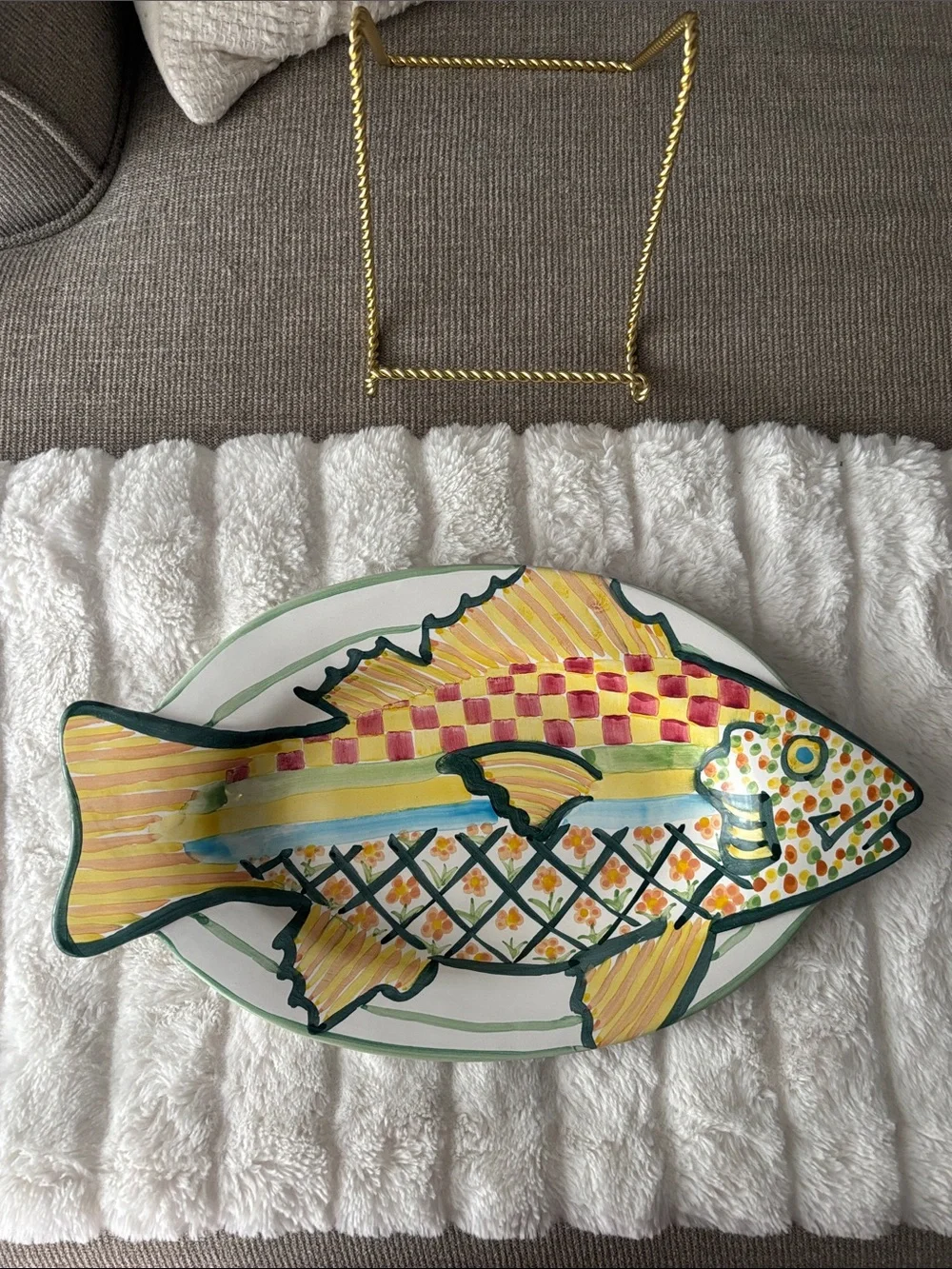 Mackenzie Childs Fish story Dinner Platter NWT